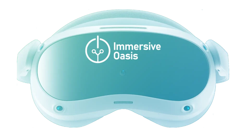 Pico VR headset with Immersive Oasis logo